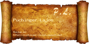 Puchinger Lajos névjegykártya